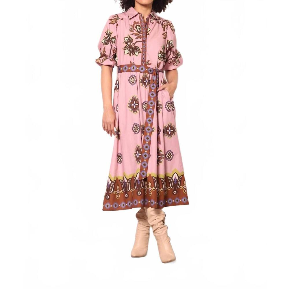 NEW MAUDE VIVANTE remi midi dress in floral motifs